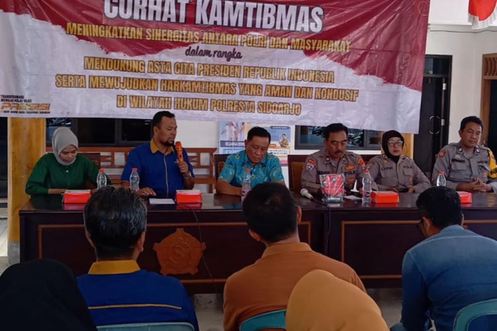 Polresta Sidoarjo Gelar Cangkrukan, Ajak Warga Jaga Kondusifitas Kamtibmas