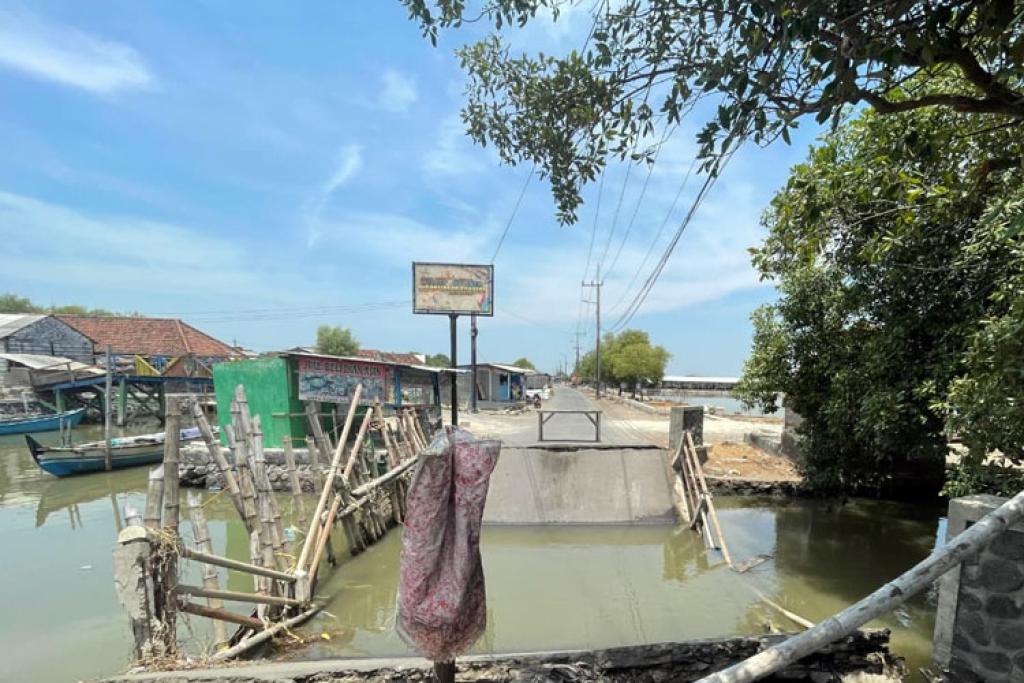 Jembatan Wisata Tambak di Sedati Sidoarjo Ambrol, Akses Warga Terputus